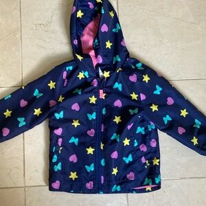 Carters 2T light wind breaker coat. Navy and pink